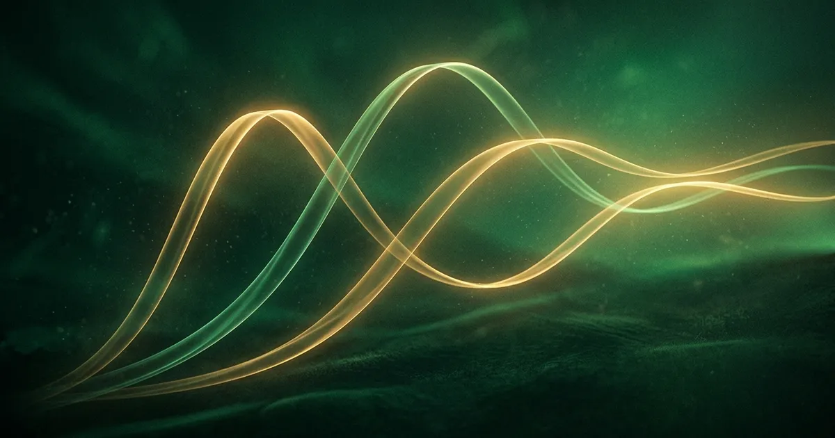 Abstract illustration of a growth curve made of light passing through a stylised human head